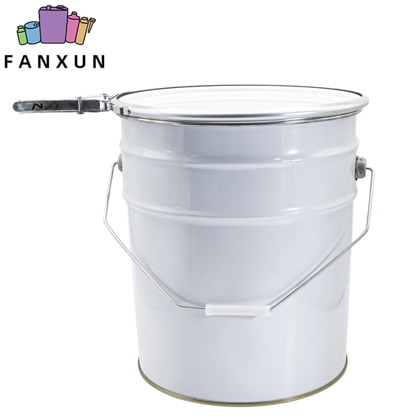 5-gallon metal paint bucket with lid