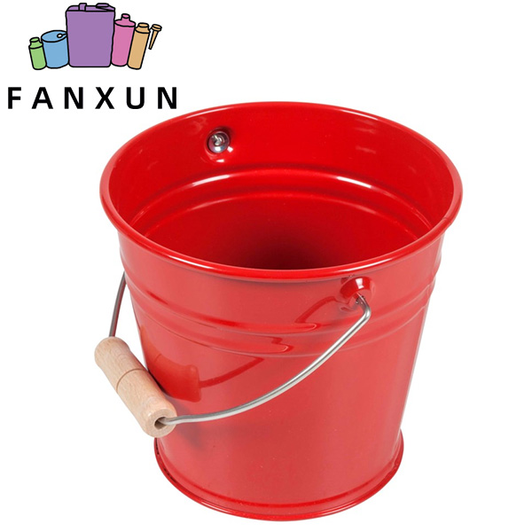 1~5 gallon red metal pail with lid