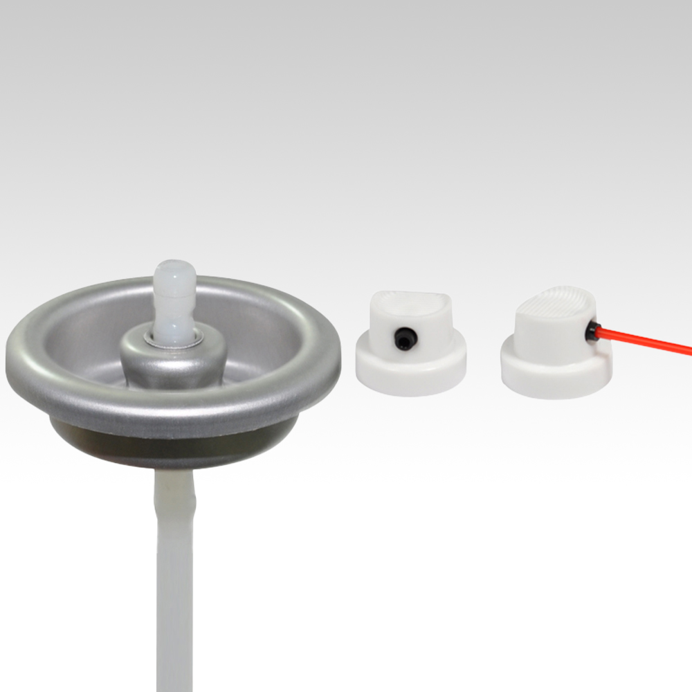 Cleaning agent valves and spray nozzles