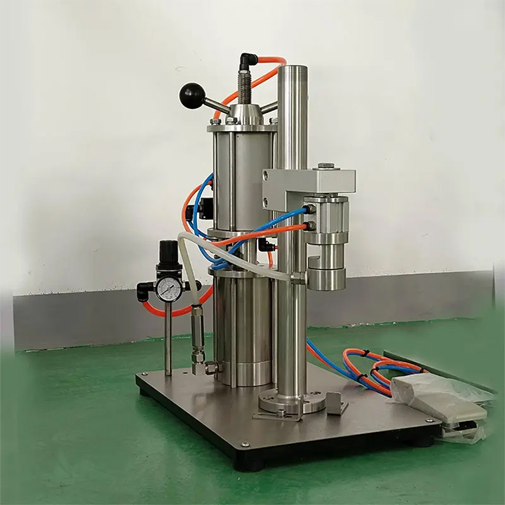 Small manual aerosol filling machine