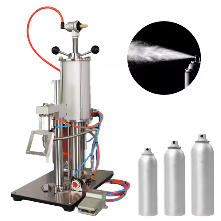 Small manual aerosol filling machine