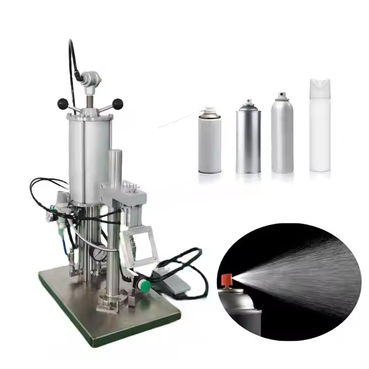 Small manual aerosol filling machine