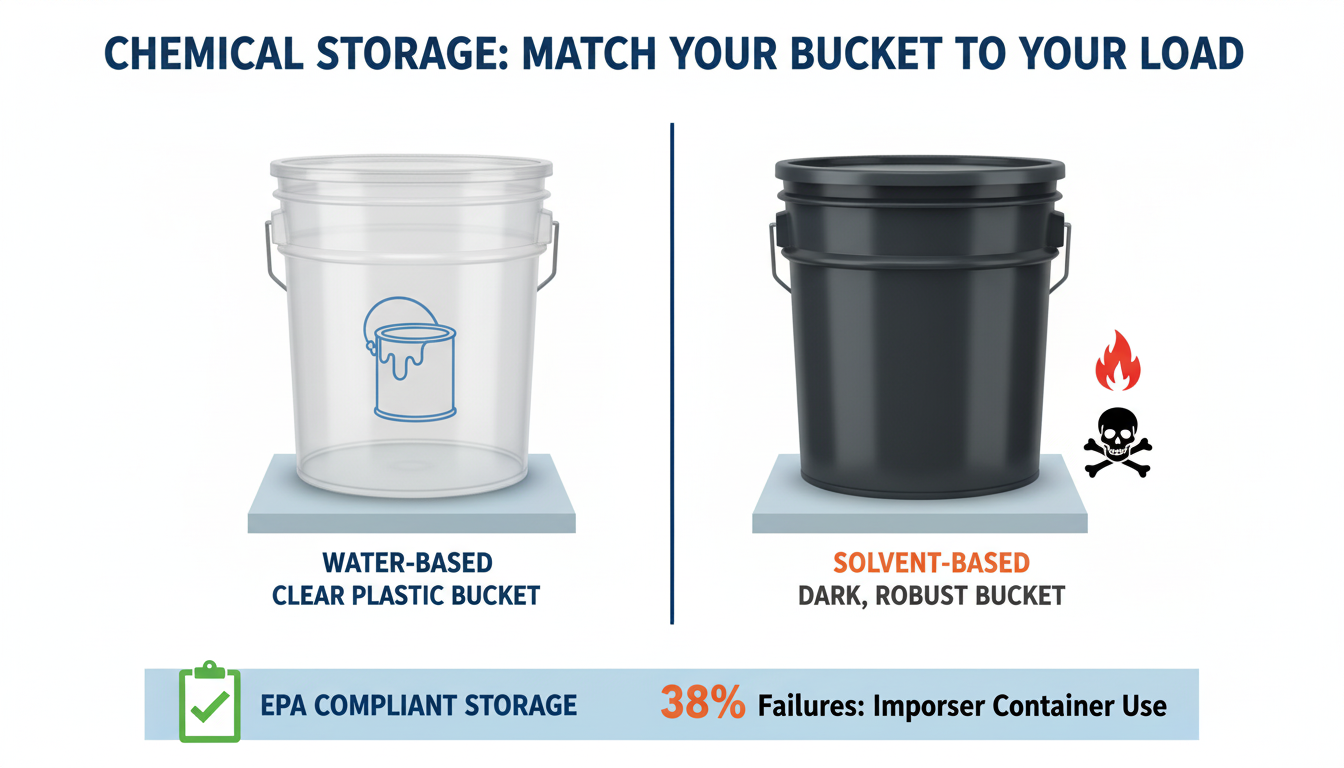 El papel de un 5 Balde de galones en almacenamiento de productos químicos