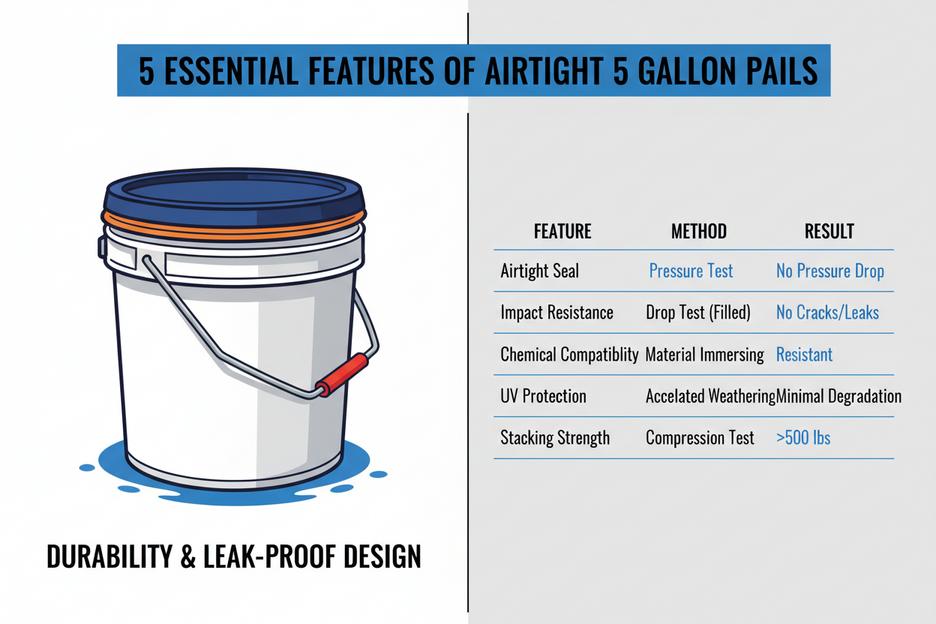 5 Caractéristiques essentielles de l'étanchéité à l'air 5 Seaux de gallons