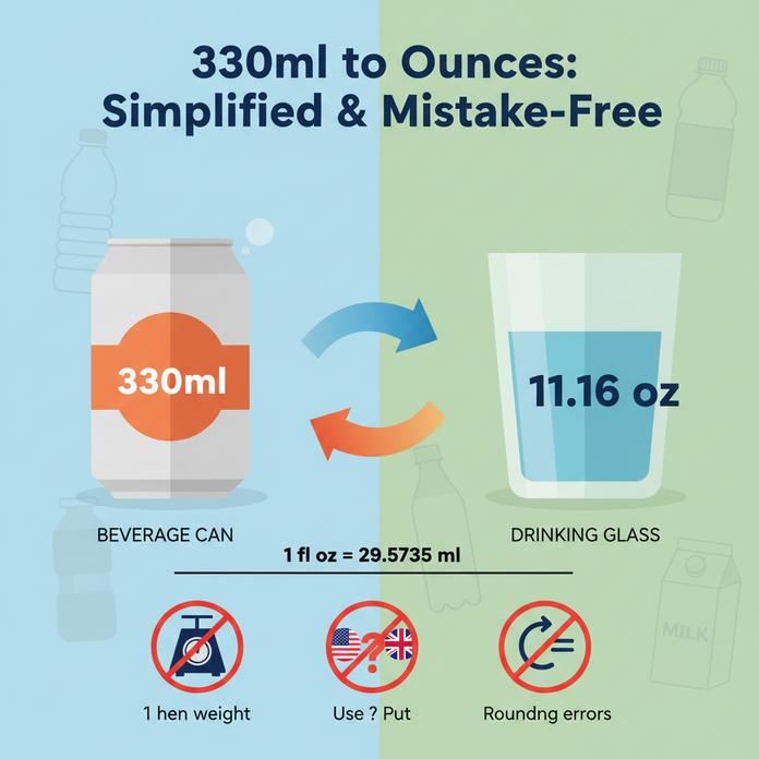 Lutando com conversões? Simplificando 330ml para Onças