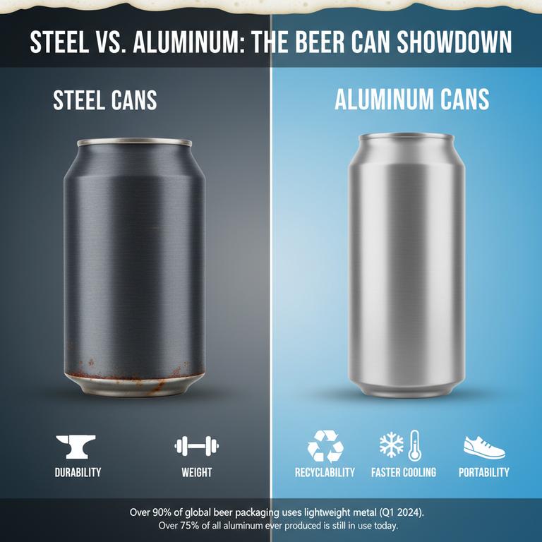 Explorer l’acier contre. Aluminium pour canettes de bière