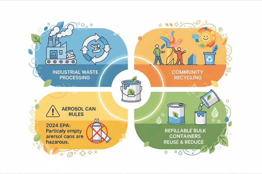 ¿Cómo se desechan las latas de pintura vacías?
