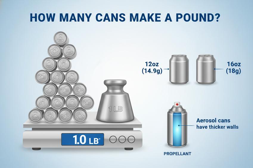 ¿Cuántas latas hay en una libra de aluminio?