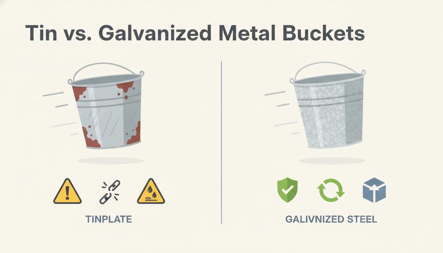 Metal Tin Bucket