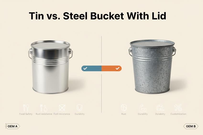 Tin Bucket With Lid