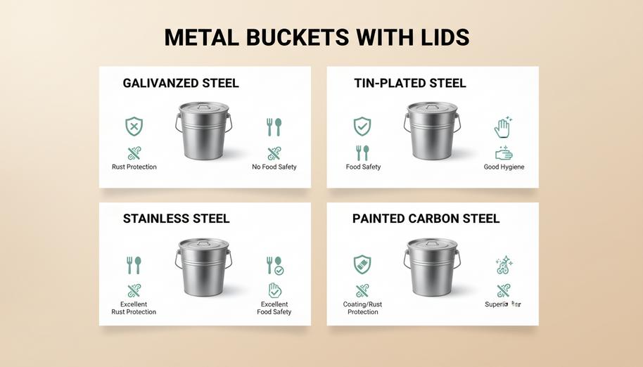 Tin Bucket With Lid