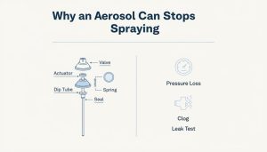 Aerosolspray kann nicht sprühen