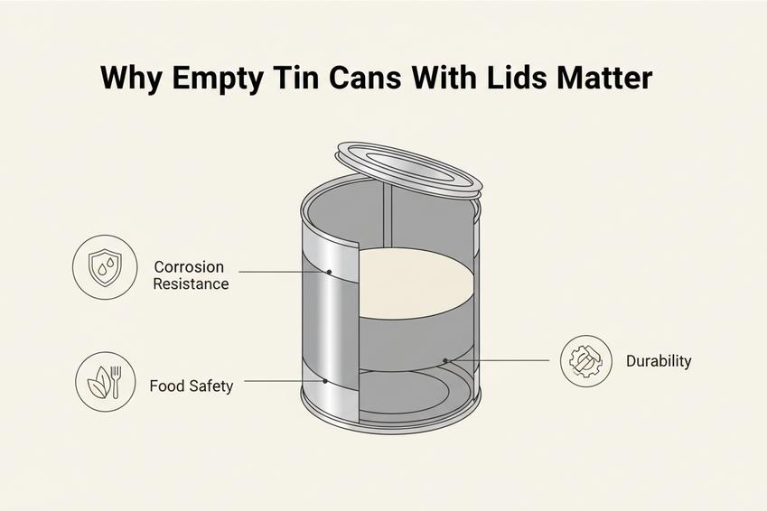 Empty Tin Cans With Lids