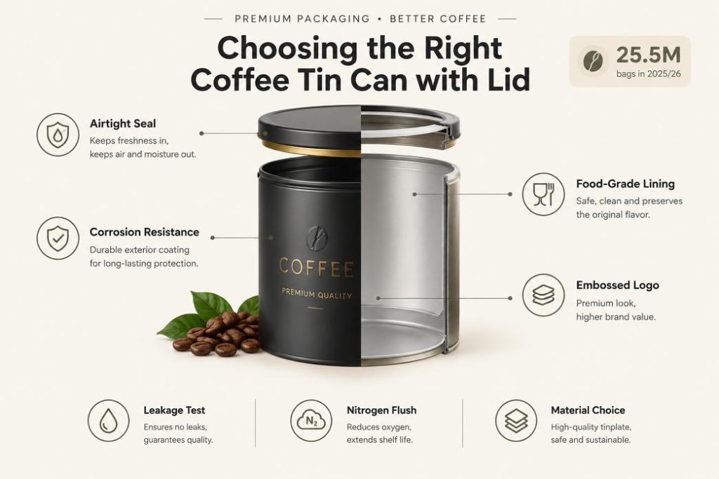 Coffee Tin Can With Lid