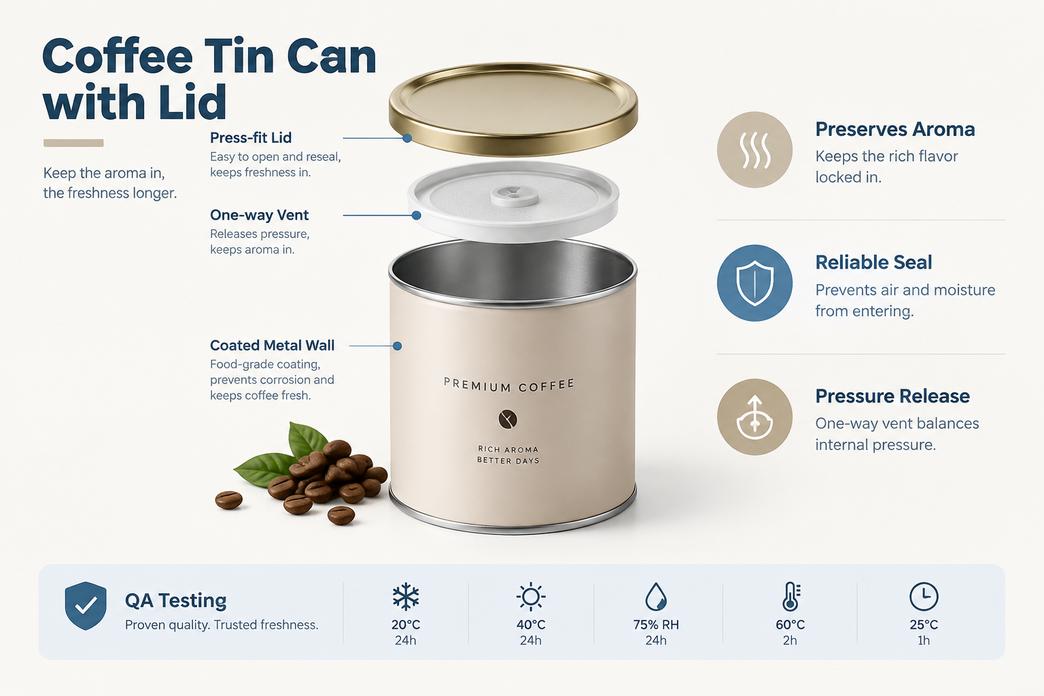 Coffee Tin Can With Lid