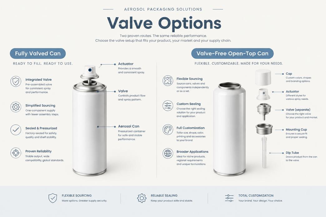 Lon bình xịt không có van và nắp