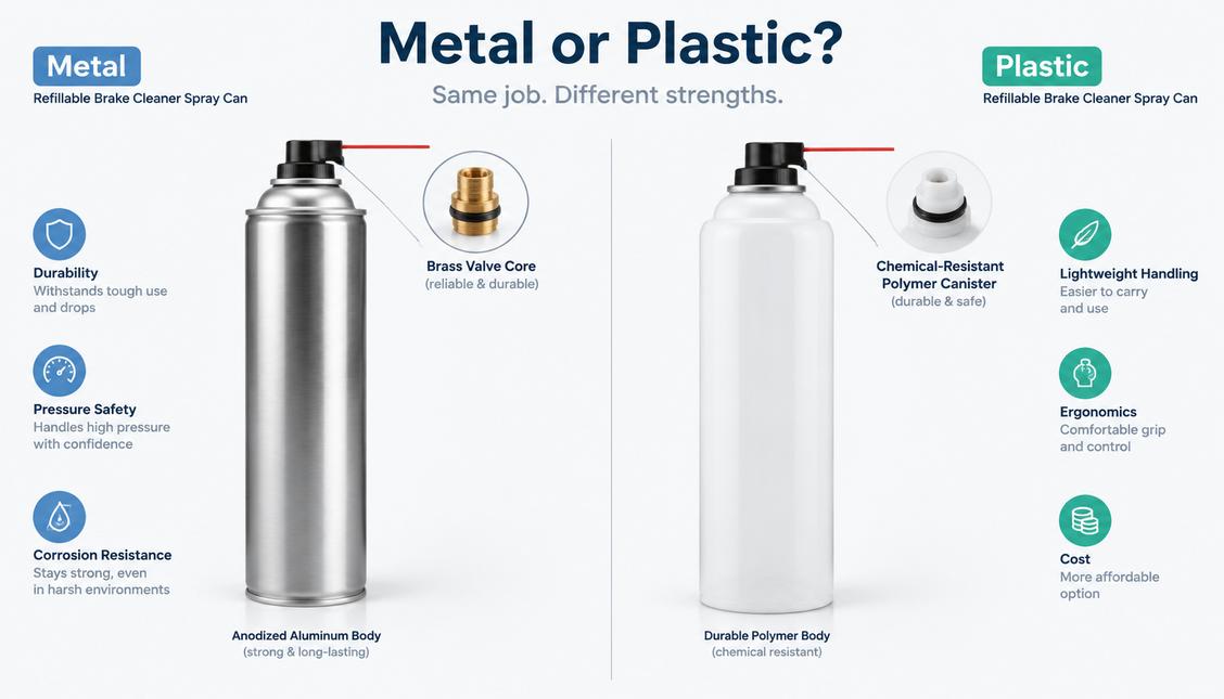 Refillable Spray Can For Brake Cleaner
