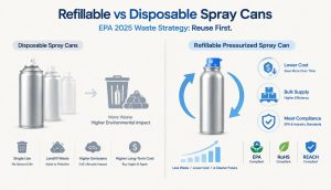 Lata de spray pressurizada recarregável