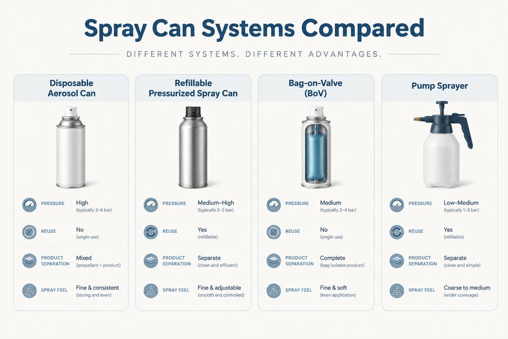Refillable Pressurized Spray Can