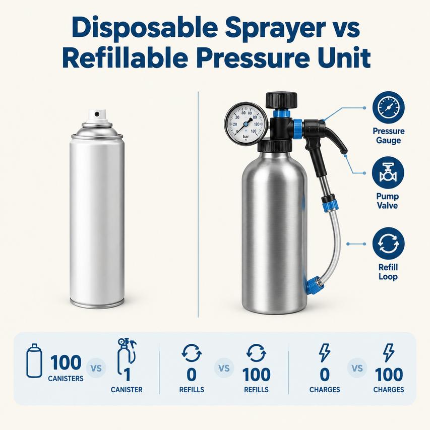 Refillable Pressurized Spray Can